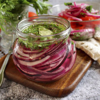 Photos of pickled red onions