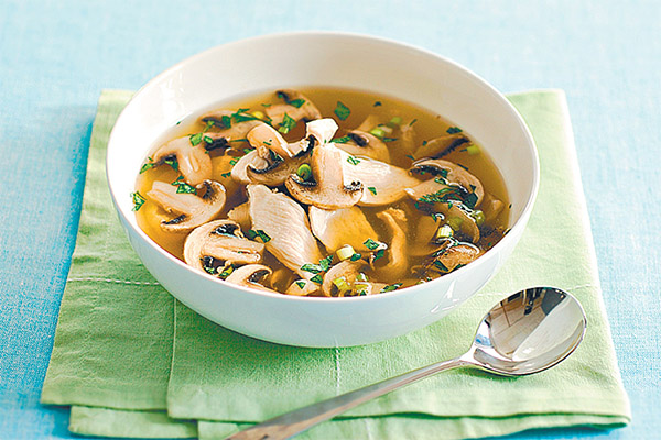 Soup with dried ceps