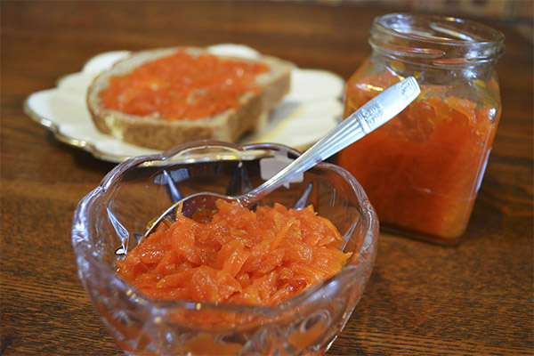 Rules of storage of carrot jam