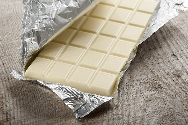 Výhody a škody bílé čokolády