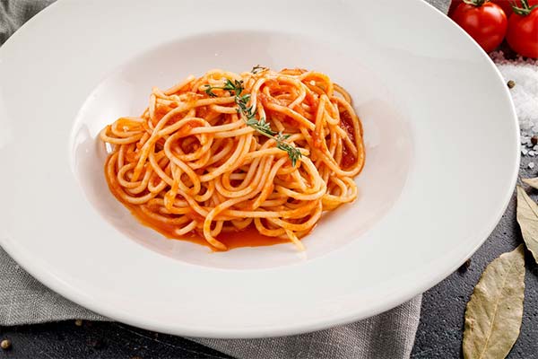 Pasta with tomato paste