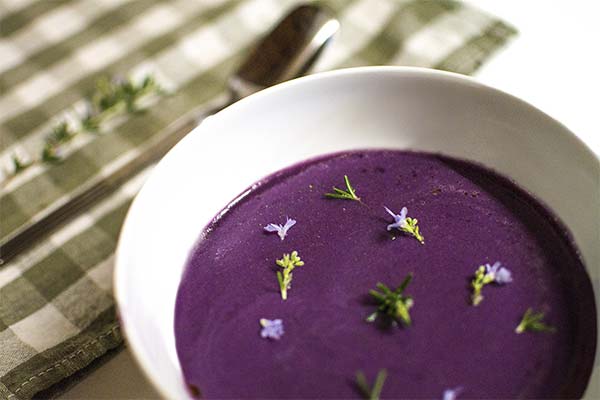 Soupe crème violette